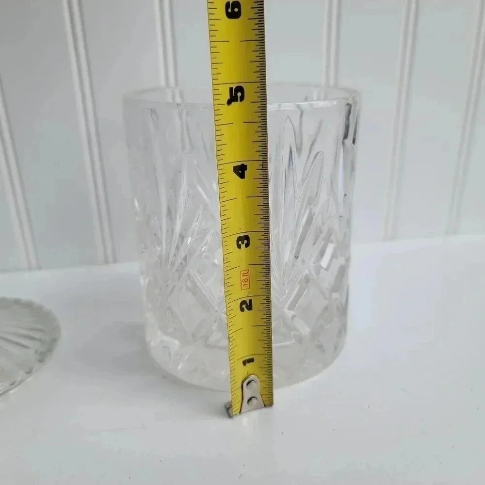 Heavy Cut Glass Crystal Biscuit Vintage Candy Jar • Beautiful Traditional Design